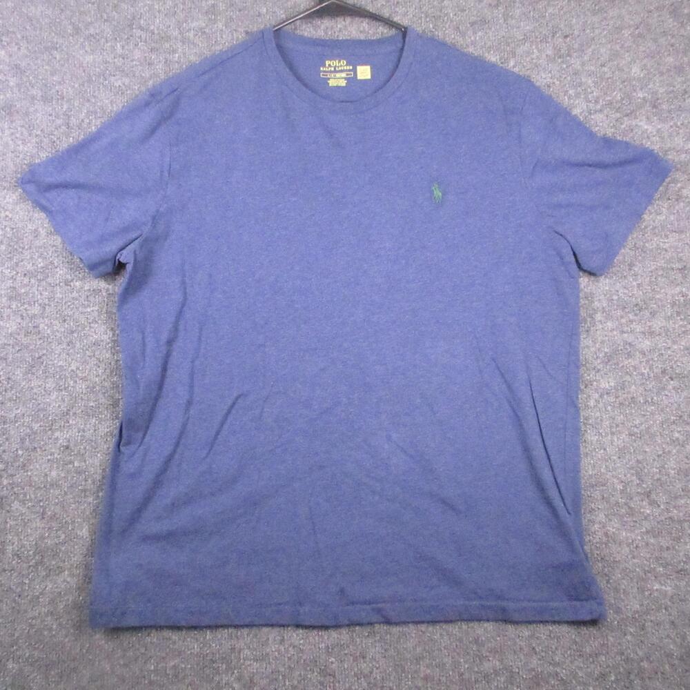 Polo Ralph Lauren Shirt Mens Large Blue Pony Logo Crewneck T Shirt Tee Casual